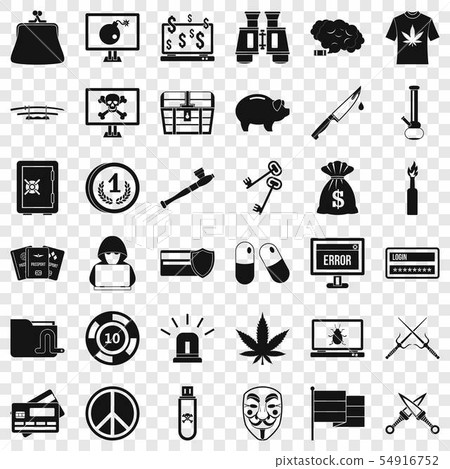 Washing money icons set, simple style Washing money icons set, simple style 54916752