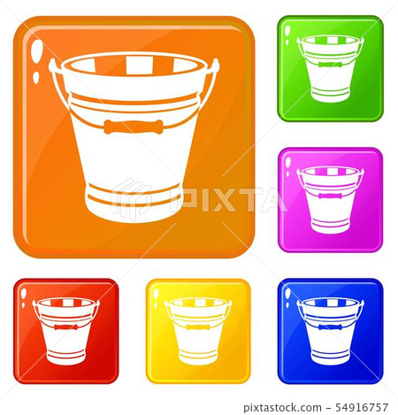 Pail icons set vector color Pail icons set vector color 54916757
