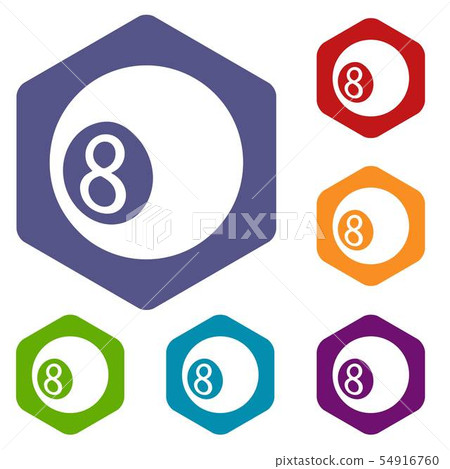 Billiard ball icons vector hexahedron Billiard ball icons vector hexahedron 54916760