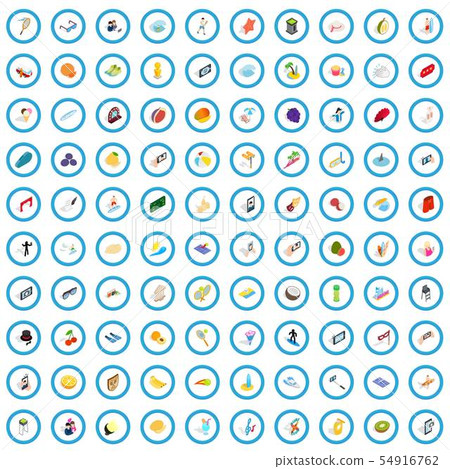 100 joy icons set, isometric 3d style 100 joy icons set, isometric 3d style 54916762