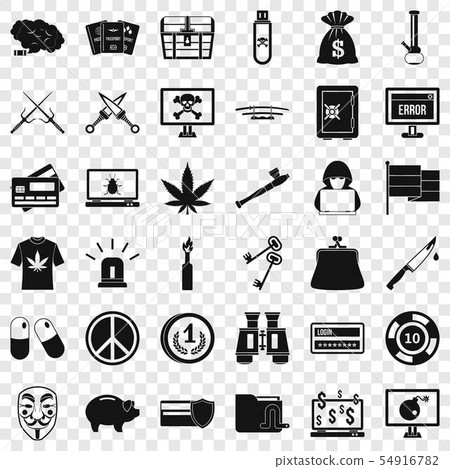 Criminal offence icons set, simple style 54916782
