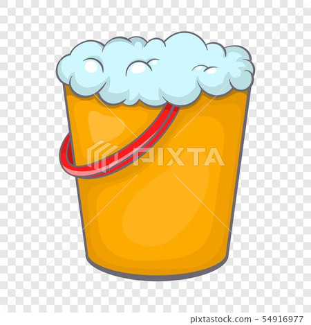 Yellow bucket with foamy water icon Yellow bucket with foamy water icon 54916977