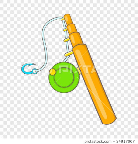 Fishing rod icon in cartoon style 54917007