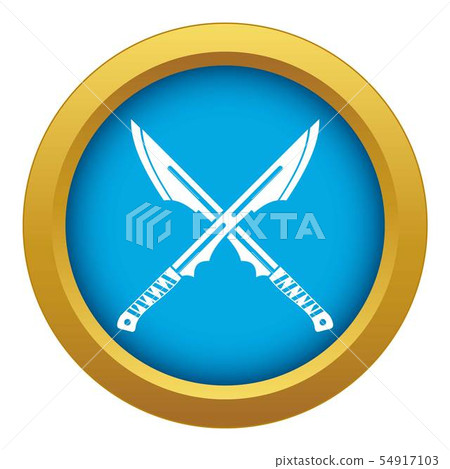 Japanese Tanto daggersicon blue vector isolated Japanese Tanto daggersicon blue vector isolated 54917103