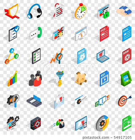 Data protection icons set, isometric style Data protection icons set, isometric style 54917105