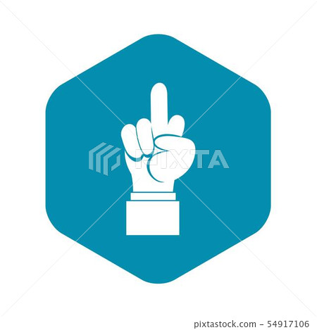 Middle finger hand sign icon, simple style 54917106