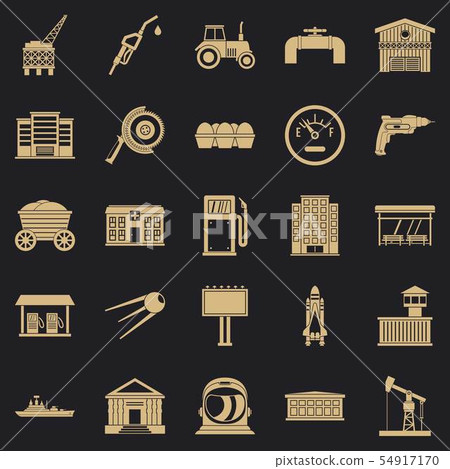 Workers in the factory icons set, simple style Workers in the factory icons set, simple style 54917170