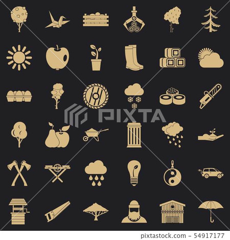 Garden tree icons set, simple style Garden tree icons set, simple style 54917177