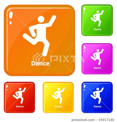 Dance icons set vector color Dance icons set vector color 54917180