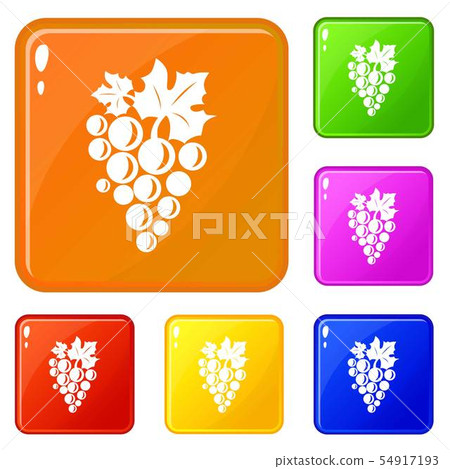 Table grape icons set vector color Table grape icons set vector color 54917193