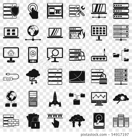 Data protection icons set, simple style Data protection icons set, simple style 54917197