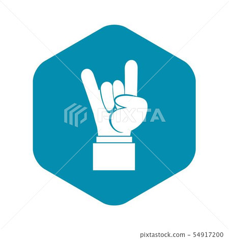 Rock and Roll hand sign icon, simple style Rock and Roll hand sign icon, simple style 54917200