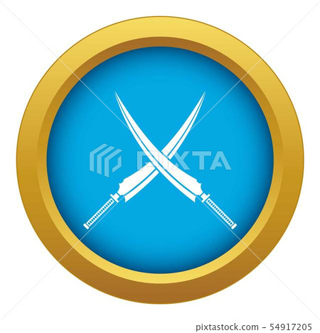Samurai swords icon blue vector isolated 54917205