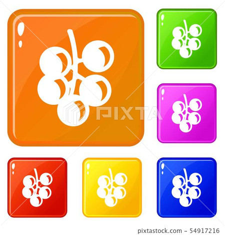 Very big grape icons set vector color Very big grape icons set vector color 54917216