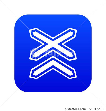 Two line non barrier railways icon blue vector Two line non barrier railways icon blue vector 54917219