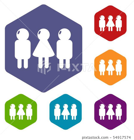 Girl boy icons vector hexahedron Girl boy icons vector hexahedron 54917574