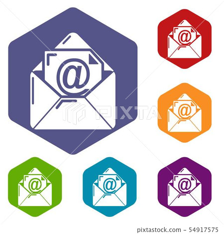 Email icons vector hexahedron Email icons vector hexahedron 54917575