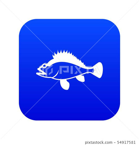 Rose fish, Sebastes norvegicus icon digital blue 54917581