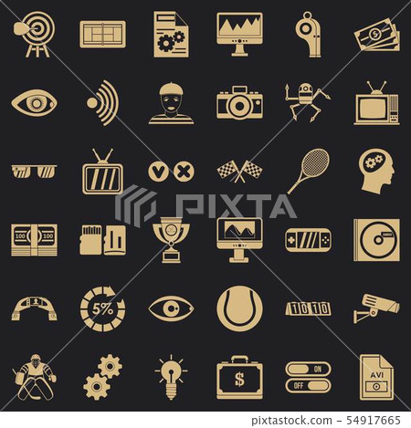 Video format icons set, simple style 54917665