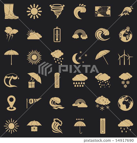 Bad weather icons set, simple style Bad weather icons set, simple style 54917690