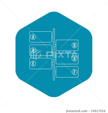Infographic blocks on signpost icon, outline style 54917858
