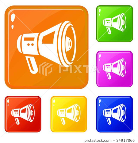 Electric speaker icons set vector color Electric speaker icons set vector color 54917866
