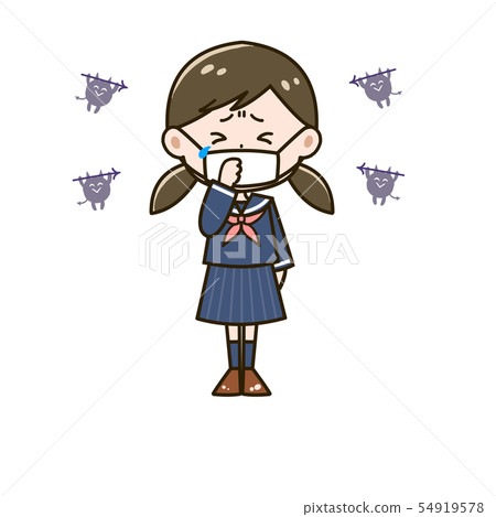 病毒感染女孩姿勢例證 病毒感染女孩姿勢例證 54919578