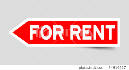 Arrow shape red color sticker in word for rent - Stock Illustration ...