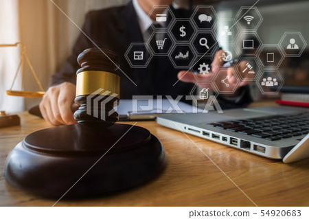 Justice and lawyer concept in office. Justice and lawyer concept in office. 54920683