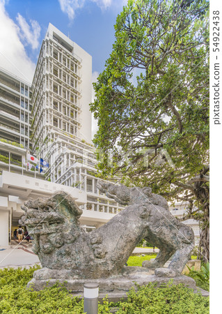 Sculpture of Siesa standing in front of Naha City Hall in Naha City, Okinawa Prefecture 54922438