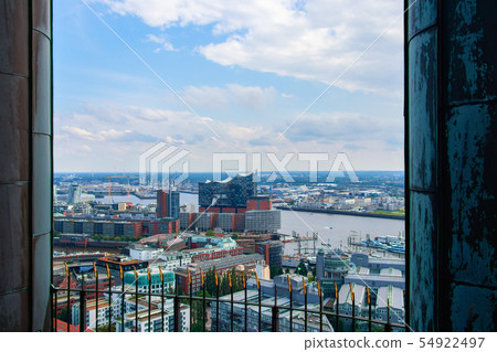 cityscape of Hamburg from the famous tower 54922497