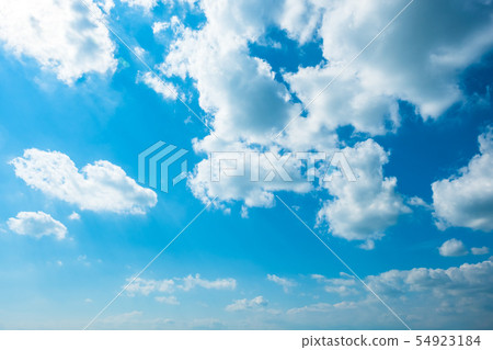 [攝影素材]藍天，天空，雲，夏天，天空，背景，背景材料7月復制空間 54923184