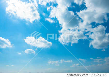 [攝影素材]藍天，天空，雲，夏天，天空，背景，背景材料7月復制空間 54923186