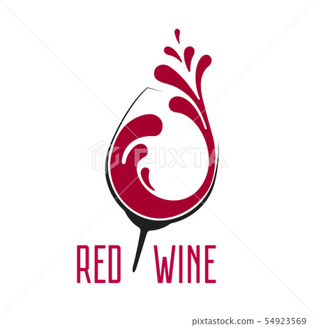 Glass of Wine with splash logo design Glass of Wine with splash logo design 54923569