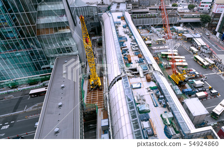 Tokyo cityscape in Japan Shibuya station redevelopment · Tokyo Metro Ginza line Shibuya station relocation construction etc. Tokyo cityscape in Japan Shibuya station redevelopment · Tokyo Metro Ginza line Shibuya station relocation construction etc. 54924860