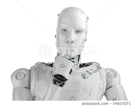 humanoid robot thinking humanoid robot thinking 54925071