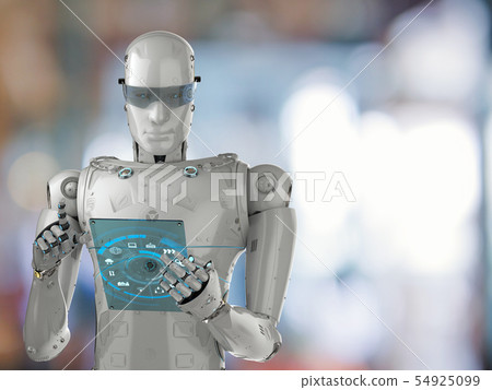 robot with glass tablet 54925099