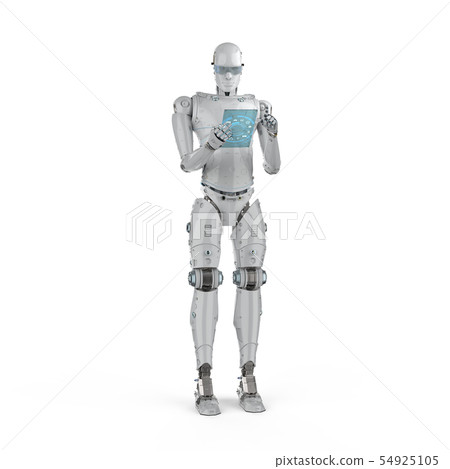 robot with glass tablet robot with glass tablet 54925105