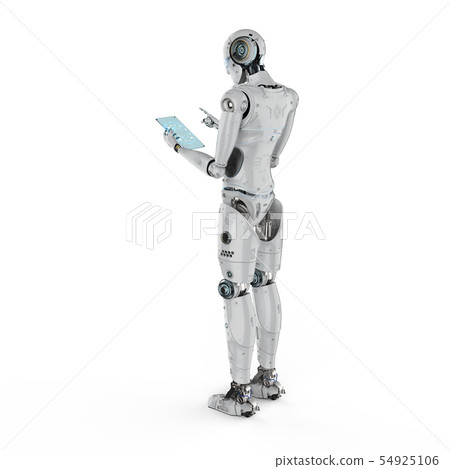 robot with glass tablet 54925106