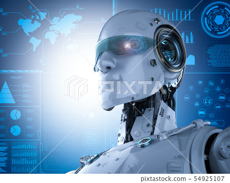 robot with eyeglasses robot with eyeglasses 54925107
