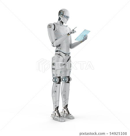 robot with glass tablet 54925108