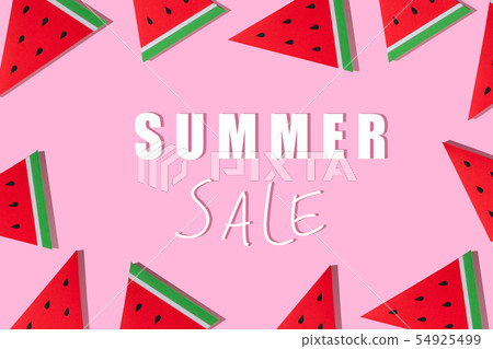 Summer paper fruit, watermelon with pattern Summer paper fruit, watermelon with pattern 54925499