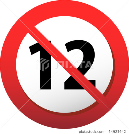R指定R-12 12禁止標誌青年內容禁止插圖 R指定R-12 12禁止標誌青年內容禁止插圖 54925642