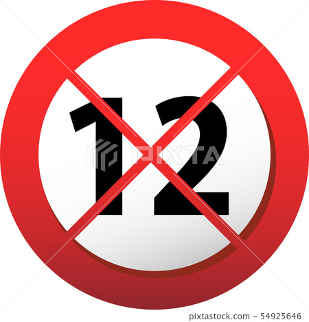 R指定R-12 12禁止標誌青年內容禁止插圖 R指定R-12 12禁止標誌青年內容禁止插圖 54925646
