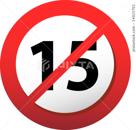 R Designation R-15 Prohibition Sign Youth Content Prohibition Illustration 54925701