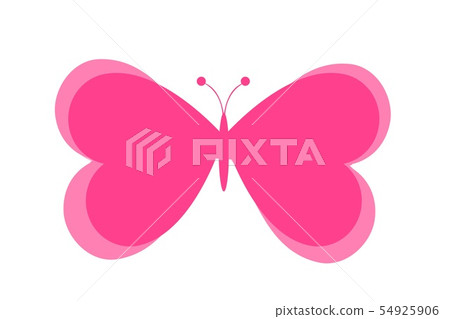 pink butterfly logo on white background. pink butterfly logo on white background. 54925906