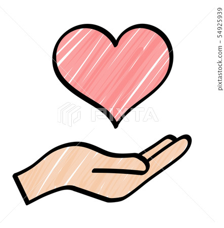 Hand and heart icon - Stock Illustration [54925939] - PIXTA