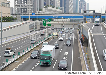 台場東京都高速公路Rinkai Fukutoshin收費站入口 台場東京都高速公路Rinkai Fukutoshin收費站入口 54925955