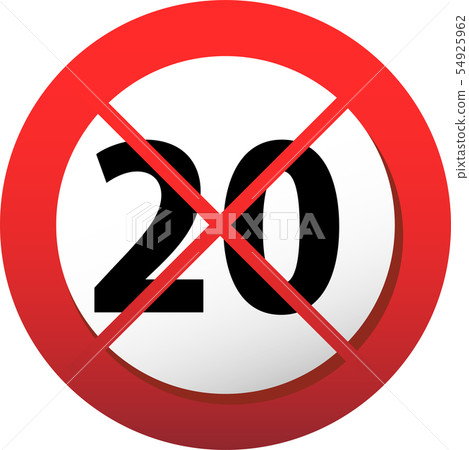 Signo R20 R Designation R-20 Prohibition Sign Youth... - Stock Illustration ...