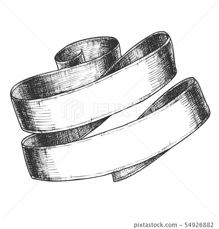 Elegance Decoration Element Ribbon Doodle Vector 54926882